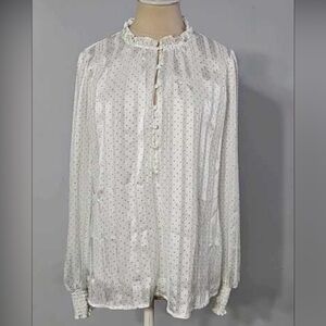 Chic White Polka Dot Blouse